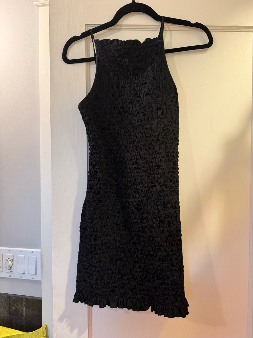 Free People Black Smocked Mini Dress